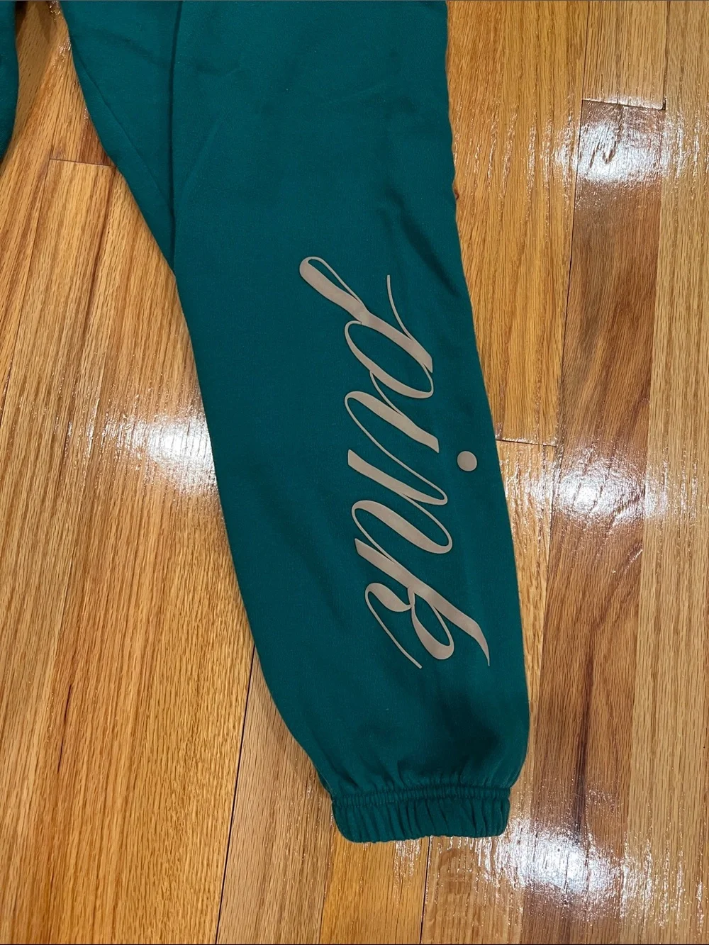 PINK Victoria's Secret Teal Cropped Hoodie and Jogger Set - Picture 8 of 9